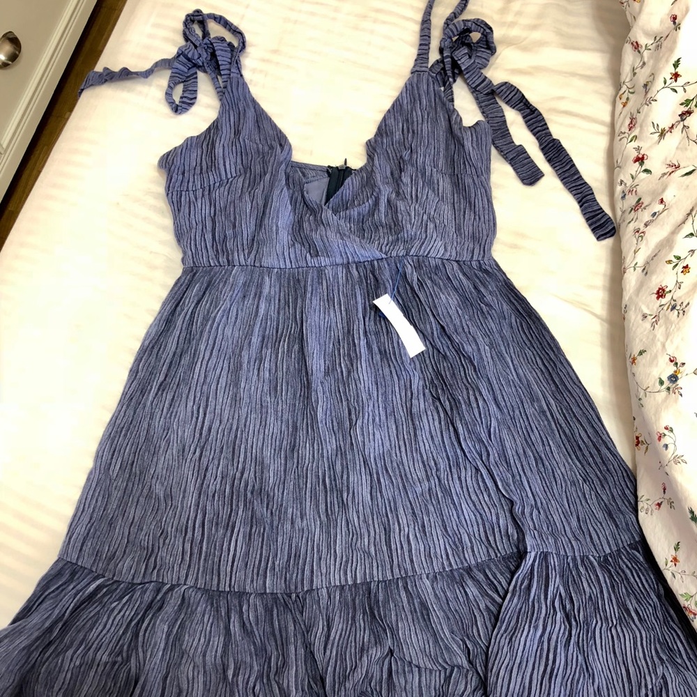 Ruffle blue dress